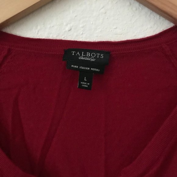 Talbots Red Cardigan Sweater, Size Large - Picture 3 of 4